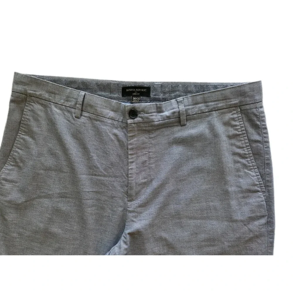 Banana Republic Men's Pants 38x32 Blue Cotton Aiden Fit Chinos